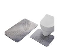 ROEUIPG Tapis de Sol Toilette en Coton à mémoire Forme, Absorbant et antidérapant, U, for Salle Bain, Cuisine, entrée, Porte, 1/2 pièces(Grey,50x80cmand40x50cm U)
