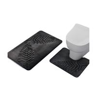 ROEUIPG Tapis de Sol Toilette en Coton à mémoire Forme, Absorbant et antidérapant, U, for Salle Bain, Cuisine, entrée, Porte, 1/2 pièces(Dark Gray,40x50cm U Shape)