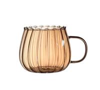 ROEUIPG Transparent Glass Cup Creative Coffee Tea Drinks Dessert Breakfast Milk Mugs Handle Drinkware Couple Gifts(Gold)