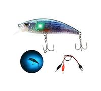 Roexboz Leurres de pêche artificiels électriques avec 2 crochets de perçage rechargeables par USB pour bar, truite, eau douce, eau salée