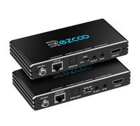 ROFAVEZCO Extender HDMI Arc 4K 60Hz HDR10 18Gbps par Cat5e Cat6 avec SPDIF Toslink, PoE bidirectionnel IR+CEC - 70 mètres 1080P, 40 mètres 4K HDMI2.0 HDCP2.2, Atmos, DTS:X, réduction de la résol