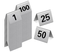 ROFBIHG Numéros de Table en Acier Inoxydable, Numéros De Table Double Face, Carte De Numéro Table Signes en Métal 5 X 4 cm, pour Mariages, Restaurants, Cafés, Bars Et Salles De Réunion(1-70)