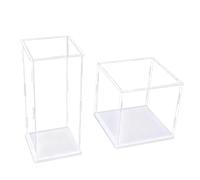 ROFBIHG Vitrine en Acrylique Transparente, Boîte de Protection Anti-Poussière À Assembler, Boîte Exposition Modèle pour Figurines Jouets Objets de Collection Rangement Maison(Blanc,H15cm,L50xW15cm)