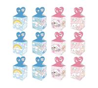 Roffatide 12 pièces Cinnamoroll Party Favor Gift Boxes Set Boîtes cadeaux pour décorations de fête d'anniversaire Fournitures Bonbons Biscuits Friandises pour enfants Bleu