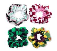 Roffatide 4 Pcs Anime Cheveux Scrunchies pour les enfants adultes Pas de dommages Cravattes de cheveux Cosplay Accessoires Cadeau élastique Porte-cheveux pour les filles Femmes Fans Style A