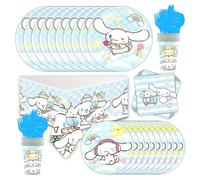 Roffatide 81 set mignon Cinnamoroll anime Party assiettes, tasses et serviettes en papier pour fille garçon anniversaire kawaii partie fournitures anime fille anniversaire décorations pour 10 invités