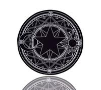 Roffatide Anime Cardcaptor Sakura Tapis Rond pour Filles Couverture Tapis de Sol Noir Cercle Magique Tapis 80x80 cm