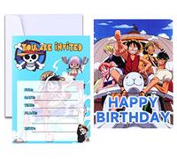Roffatide anime carte d'invitation joyeux anniversaire fournitures 16 PCS pour fille et garçon remplir l'invitation avec une enveloppe 5x7 pouces