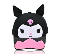 Roffatide Anime Cartoon Kuromi Rabbit Baseball Cap Casquette de Baseball Ajustable avec Broderie Mignonne Casquette de Golf courbée à Profil Bas Rose/Noir
