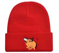 Roffatide Anime Chainsaw Bonnet Homme pochita Denji Skull Hat garçon Fille brodé Bonnet Chapeau d'hiver tricoté