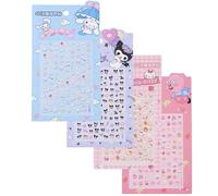 Roffatide anime cinnamorol kuromi loopy Kitty ongles autocollants autocollants 4 feuilles 3D autocollant DIY Nail Art Deco set mignon Design manucure fille décoration accessoires