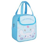 Roffatide anime Cinnamoroll mens Big Ear lunch Bag Lady étanche Lunch Box grand compartiment frigorifique isolant deux conteneurs à lunch applicables voyage de travail sac à main Bleu