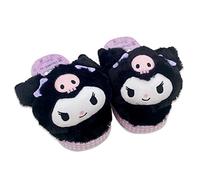Roffatide Anime Cute Plush Open Back Floor Slippers Indoor Shoes Fuzzy Slippers with Rubber Sole for Women (Chaussons d'intérieur en peluche avec semelle en caoutchouc pour femmes)