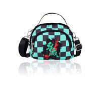 Roffatide Anime Demon Slayer Kamado Tanjirou Sac à bandoulière Petit Sac à bandoulière Sling Bag Girls Pink Sac à Main avec Porte-Monnaie
