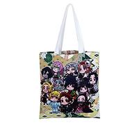 Roffatide Anime Demon Slayer Sac à Bandoulière en Toile pour Fille Sac à Main Réutilisable Sac Fourre-Tout Décontracté Blanc