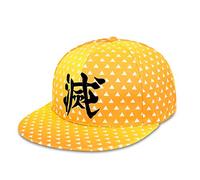 Roffatide Anime Démon Slayer Zenitsu Casquette de Baseball Chapeau Papa Ajustable Casquette Snapback Chapeau à Bord Plat en Coton Brodé Jaune B