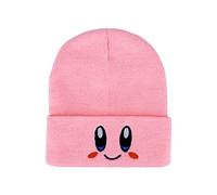 Roffatide Anime Kirby Casquettes de Crâne pour Femmes Hommes Chapeau de Crâne Brodé Bonnet d'hiver Bonnet en Tricot Rose