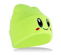 Roffatide Anime Kirby Casquettes de Crâne pour Femmes Hommes Chapeau de Crâne Brodé Bonnet d'hiver Bonnet en Tricot Vert