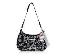 Roffatide anime KT mignon sac à bandoulière pour les amies, pu sac à main, fermeture à glissière, Mini sac à main, sac à bandoulière, portefeuille sous les aisselles, Noir (avec pendentif)