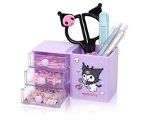 Roffatide Anime Kuromi Bureau Fournitures de Conteneur Stylo Holder pour Bureau Cute Crayon Coupe Pot Maquillage Brosse Holder Mini Boîte