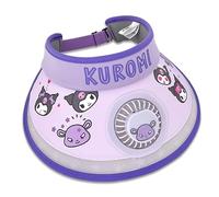 Roffatide Anime Kuromi Cartoon visière Chapeau avec Ventilateur - Femmes Large Zone visière Chapeau Hommes Enfants réglable Bande élastique