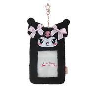 Roffatide Anime Kuromi Femmes Peluche Photo Carte avec Porte - clés Mignon Cartoon Photo Carte avec Carte d'identité Carte de crédit étui de Protection Teint