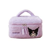 Roffatide Anime Kuromi Peluche Sac de Maquillage léger Sac cosmétique de Grande capacité Portable Vanity Organizer pour Les Essentials de Voyage sortant Cadeau pour Les Femmes Les Filles