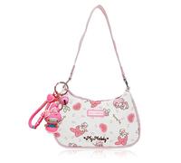 Roffatide anime Melody mignon Lady Friends sac à bandoulière pu sac à main avec fermeture à glissière, Mini sac à main, sac à bandoulière, portefeuille sous les aisselles (avec pendentif)