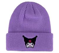Roffatide Anime Mignon Bonnet Kawaii Lolita JK Chapeau garçon Fille Hiver Bonnet brodé Bonnet Violet