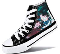 Roffatide Anime My Hero Academia Baskets Hautes Mode en Toile Imprimées Chaussures de Skateboard Haut Lacets Noir C Unisex 37