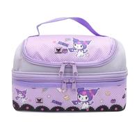 Roffatide anime Riz noir lunch Bag hommes femmes étanche Lunch Box double couche grand compartiment lunch container travail voyage tote bag violet