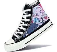 Roffatide Anime Toilet Bound Hanako Kun Baskets Montantes en Toile Chaussures Plates Imprimées Slip-Ons Chaussures de Skateboard à Lacets Noir A Unisex 40