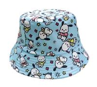 Roffatide Anime Unisex Cartoon Pochacco Dog Chapeau Seau Chapeau de pêche imprimé Chapeau de Soleil réversible à Double Face Chapeau de Plage Pliable Vert B Moyen