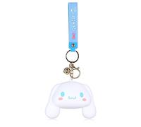 Roffatide Cartoon 3''Cinnamoroll Mini Porte-Monnaie à Fermeture éclair Porte Monnaie USB Mignon Sac à Monnaie Porte-clés avec Cloche Blanc
