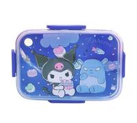 Roffatide Cartoon cute kuromi Print One Piece Bento box avec cuillère kawaii 4 points Lock Lunch Box pour les collations de fruits alimentaires