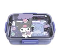 Roffatide Cartoon mignon kuromi Print One Piece Bento Box kawaii quatre points de verrouillage Lunch Box FOOD FRUIT snack container