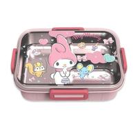 Roffatide Cartoon mignon mélodie Print One Piece Bento Box kawaii quatre points Lock Lunch Box FOOD FRUIT snack container