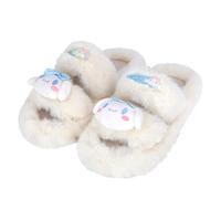 Roffatide Cinnamonroll Chaussons épais à bandes croisées Glissades douillettes Melody Chaussons pelucheux à bout ouvert Kuromi Chaussons d'intérieur en peluche pour femmes A 35-36
