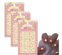 Roffatide Kirby nightlight ongles autocollants 3D autocollant bricolage Nail Art Deco set mignon Design manucure décoration accessoires femme fille