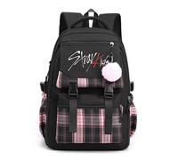 Roffatide KPOP Stray Kids sac à dos nouveau semestre pour garçons filles sac à dos de grande capacité pour les fournitures scolaires pour la randonnée Voyage Noir A
