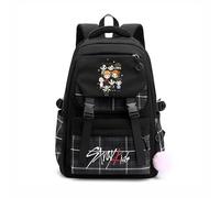 Roffatide KPOP Stray Kids sac à dos nouveau semestre pour garçons filles sac à dos de grande capacité pour les fournitures scolaires pour la randonnée Voyage Noir B