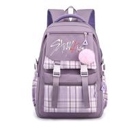 Roffatide KPOP Stray Kids sac à dos nouveau semestre pour garçons filles sac à dos de grande capacité pour les fournitures scolaires pour la randonnée Voyage violet