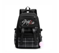 Roffatide KPOP Stray Kids sac à dos nouveau semestre pour garçons filles sac à dos de grande capacité pour les fournitures scolaires pour la randonnée Voyage Noir C