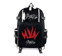 Roffatide KPOP Stray Merch Sac à dos pour filles et garçons SKZ Cartable Sac à dos décontracté 18 L pour Stay Black