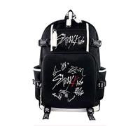 Roffatide KPOP Stray Merch Sac à dos pour filles et garçons SKZ Sac d'école décontracté grande capacité 18 L pour Stay Idéal pour la rentrée scolaire Noir H