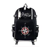 Roffatide KPOP Stray Merch Sac à dos pour filles et garçons SKZ Sac d'école décontracté grande capacité 18 L pour Stay Idéal pour la rentrée scolaire Noir D