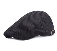 Roffatide Respirant Maille Casquette Plate De Hommes Été Newsboy Ivy Duckbill Chapeau Noir