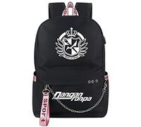 Roffatide Sac à Dos Anime pour Danganronpa Monokuma Sac à Dos pour Ordinateur Portable Fit 15'' Lumineux Cartable avec Port de Chargement USB et Port pour Casque