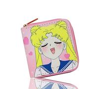 Roffatide Sailor Moon Portefeuilles Anime Porte-Monnaie en Faux Cuir pour Femmes Portefeuille Mince de Voyage à Deux Volets Rose
