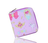 Roffatide Sailor Moon Portefeuilles Anime Porte-Monnaie en Faux Cuir pour Femmes Portefeuille Mince de Voyage à Deux Volets Violet